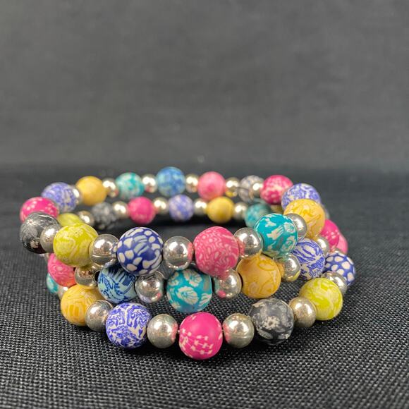Viva Beads Discontinued Multi Colored Tutti Frutti Jumbo Wrap Bracelet - Picture 2 of 9